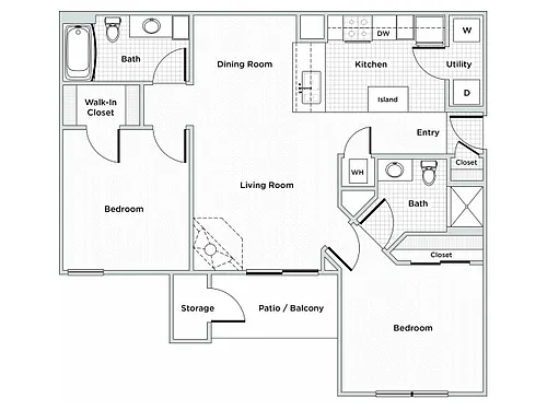 Floor plan 2BR/ 2BA