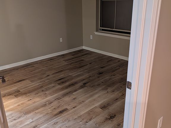 Bedroom entrance with new flooring.