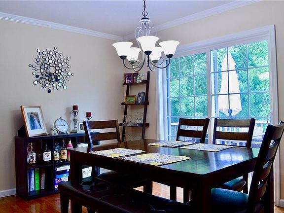 dining room leads out to back deck
