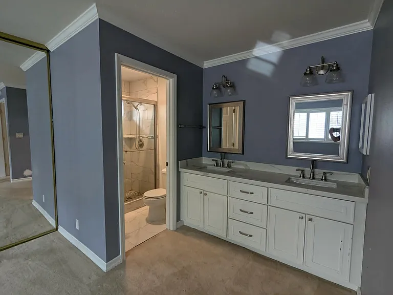 Master bedroom and full bath