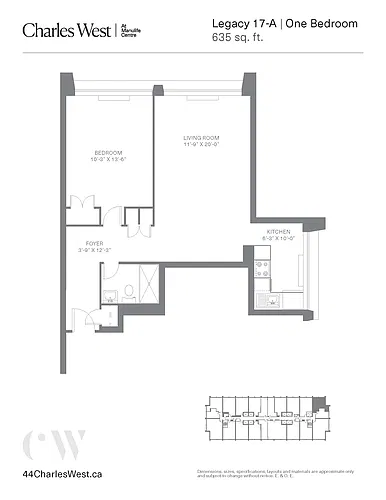 Floor plan 1 Bedroom Suite 1 Bed 1 Bath 6