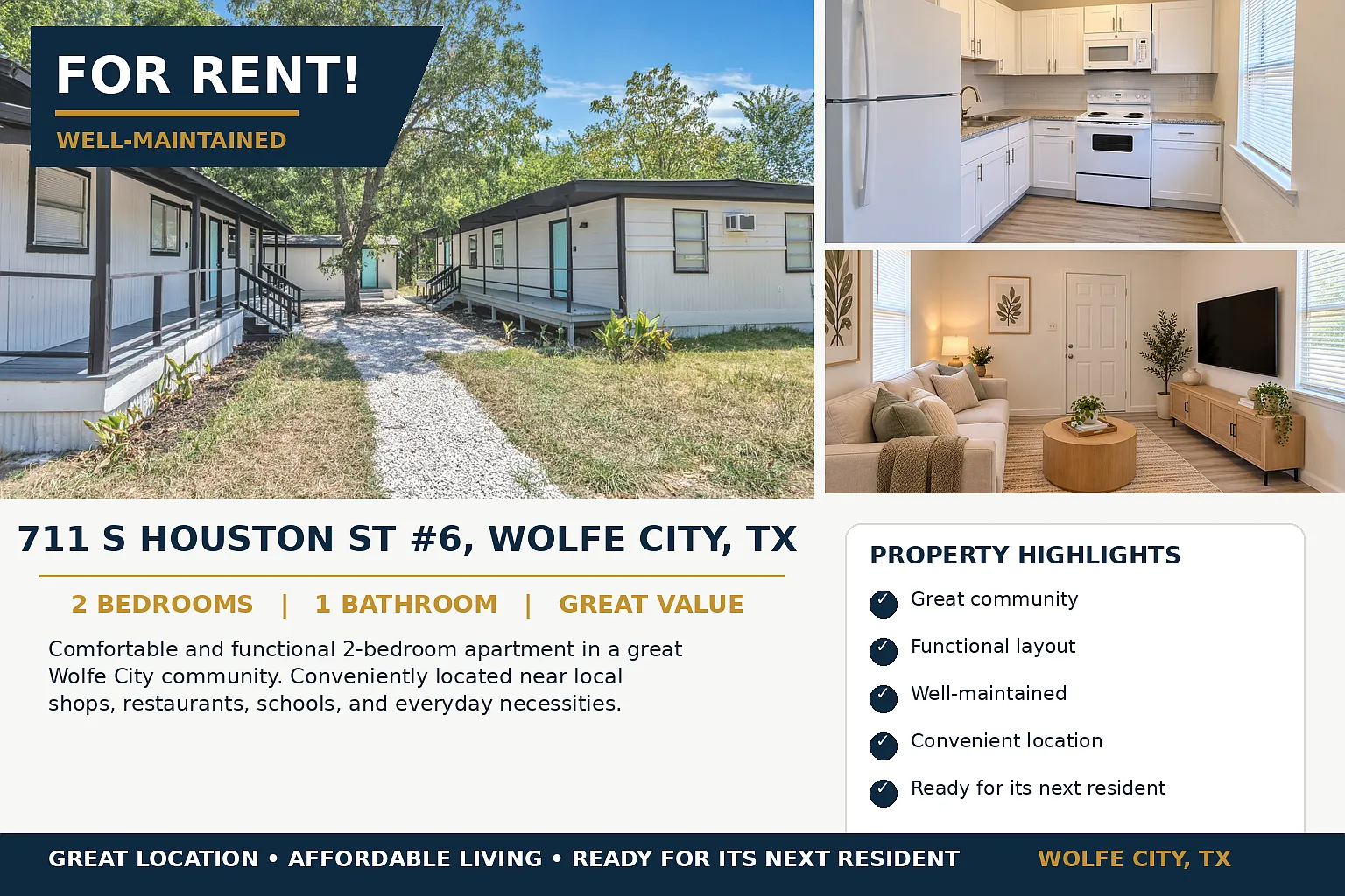 2 bed, 700 sqft, $849 — Photo 1