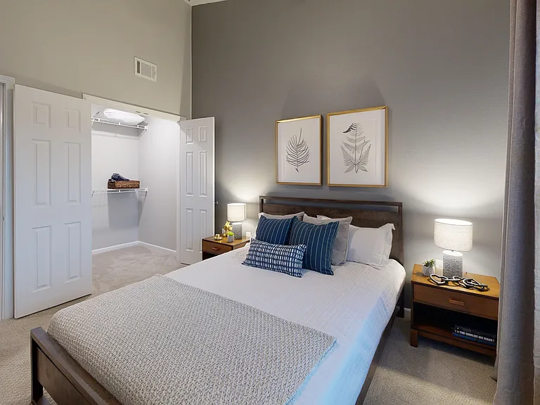 The Cedar's second bedroom features a large double door, walk-in closet. The Cedar's second bedroom features a large double door, walk-in closet.