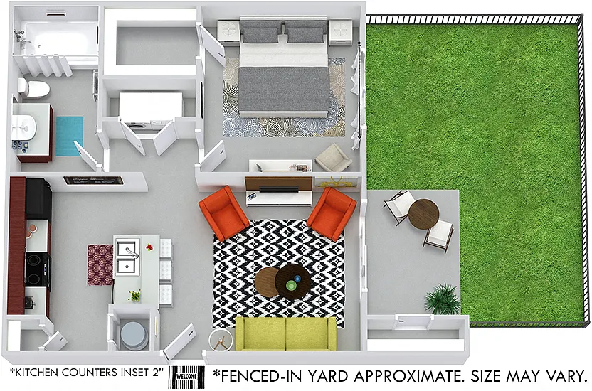 Floor plan Hawkins with Fenced-In Yard