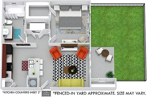 Floor plan Hawkins with Fenced-In Yard