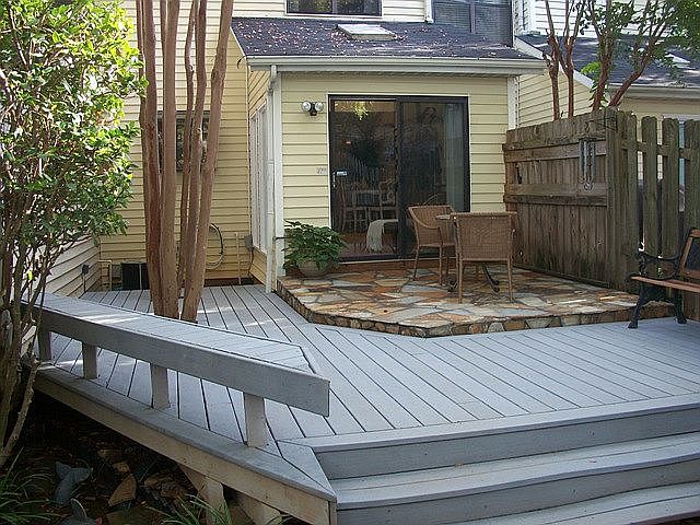 Stone patio and deck