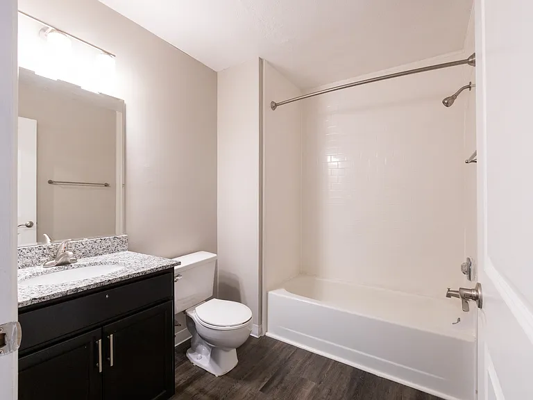 Full Bath in the Two Bedroom One Bath Apartment at Woodbridge Bloomington