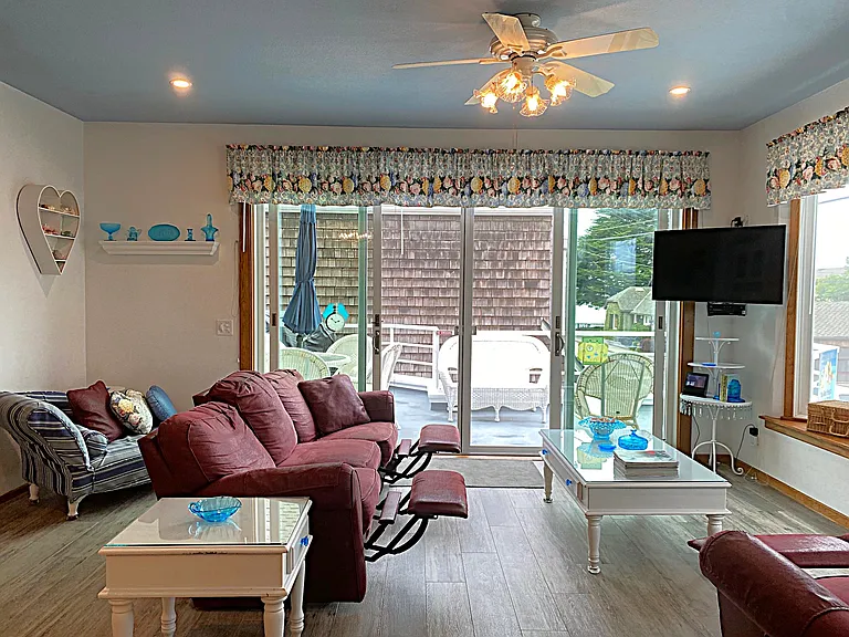 Living Room Opens Alfresco onto the Ocean View Deck