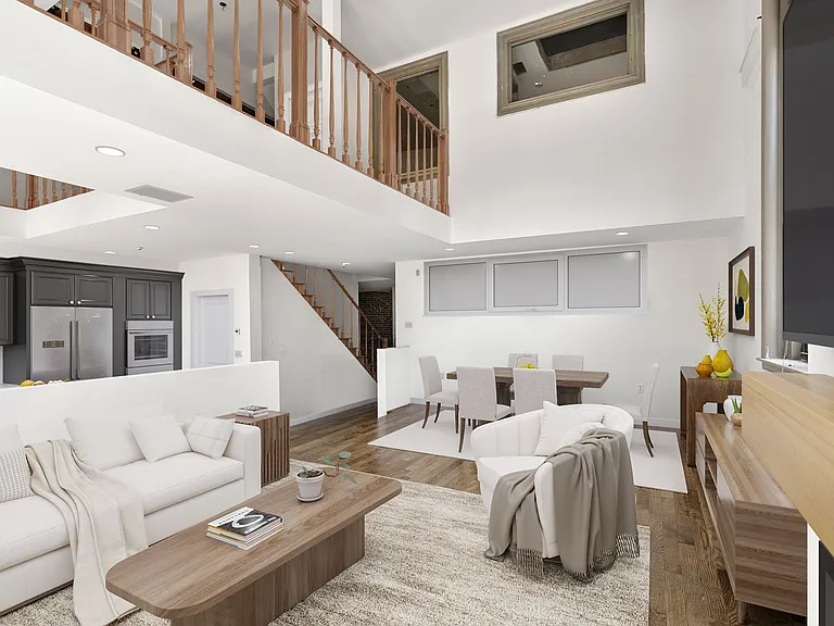 Ground Floor (3rd Floor) with 17' soaring windows and Ceilings; Vaulted and spacious everything