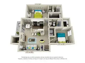 Floor plan 2x2B