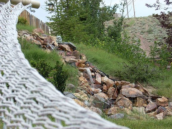 3 tiered native rock waterfall