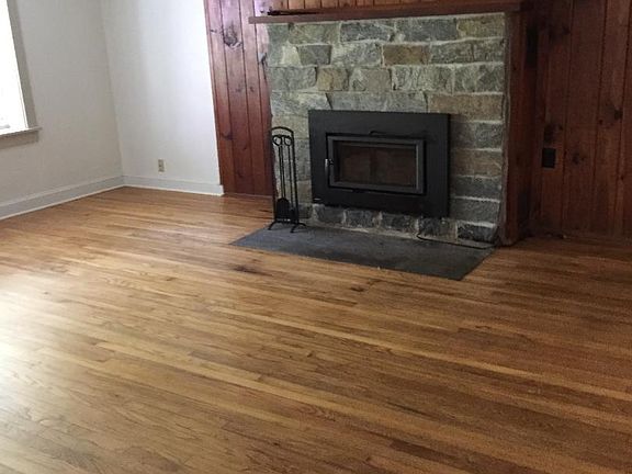 Living room with wood burning stove
