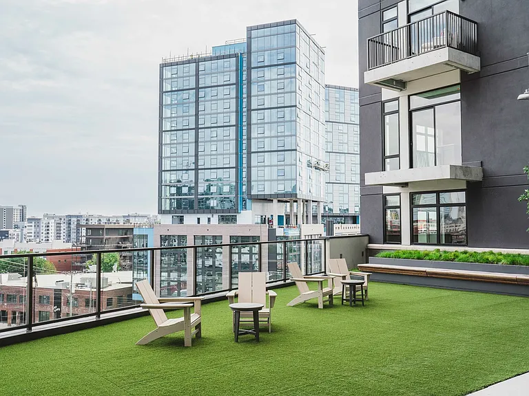 Rooftop deck with sweeping city views