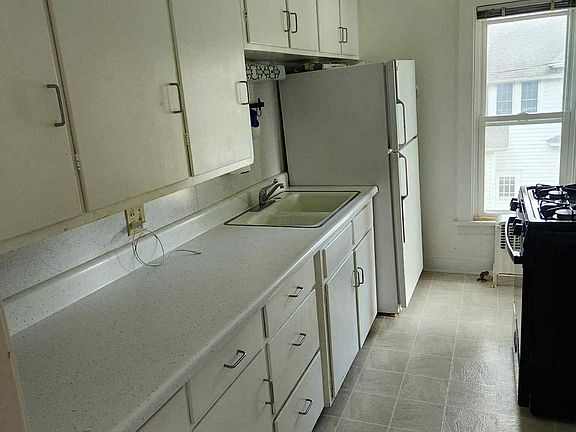 Bright galley kitchen