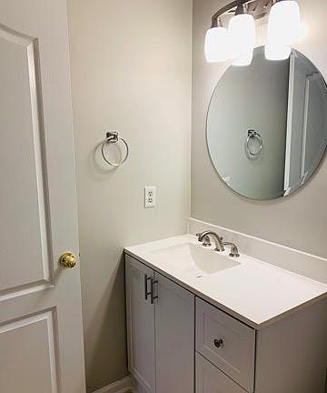 New vanity and light fixture.
