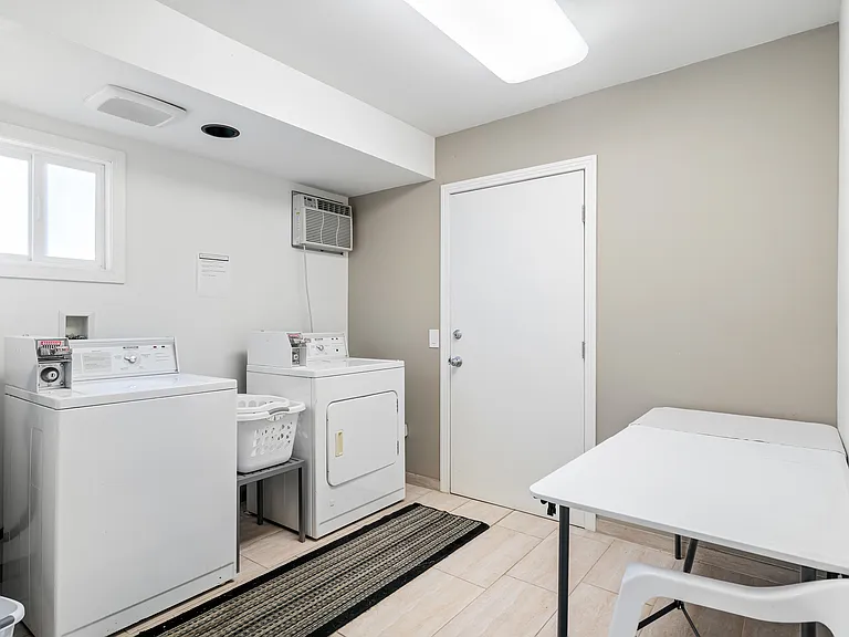 shared laundry - each unit gets its own locker to store supplies and other items