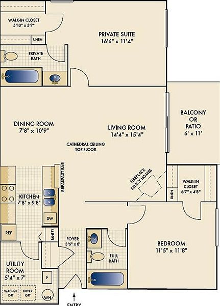 Floorplan: 1,020 square feet
