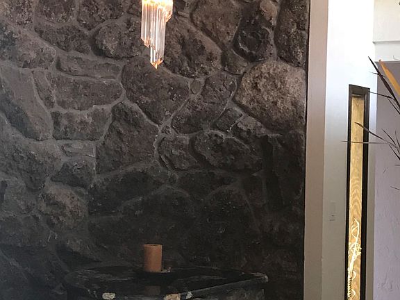 Unique entry stone wall 