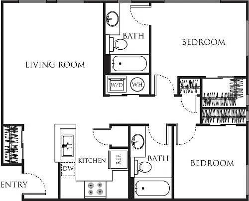 Floor plan Two Bedroom 854