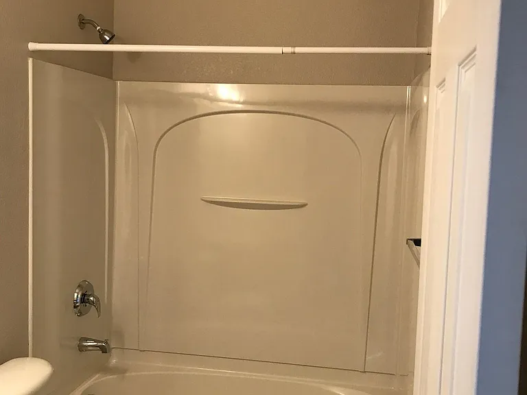 A second-floor bathroom.