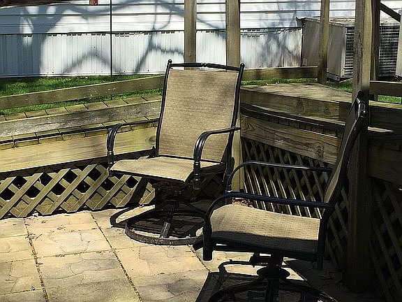 Deck and ground level patio