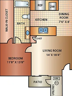 1 Bedroom Floor Plan 1 Bedroom Floor Plan