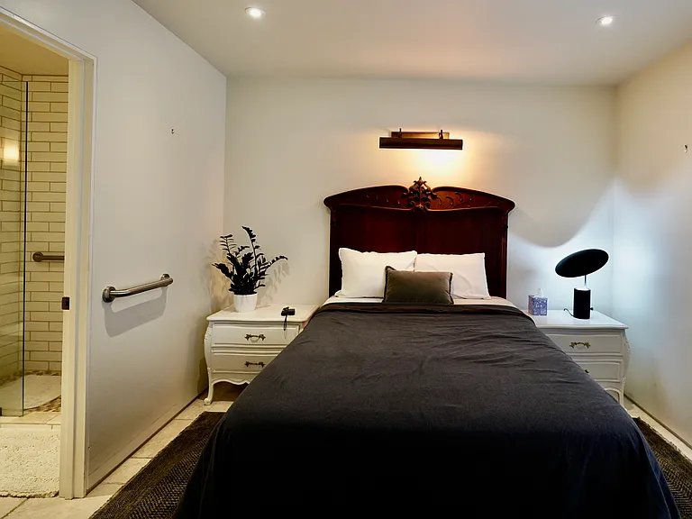 Attached "Mother in-law" suite with
full-size bed and bathroom