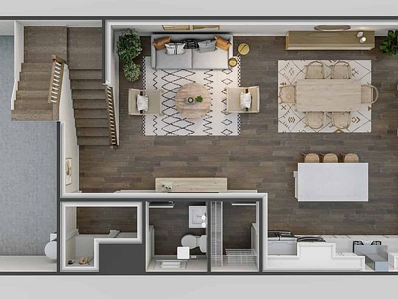 Townes at Chatham Park Plan 4 3D Floor Plan