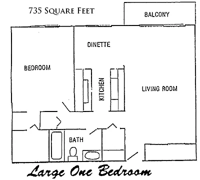 Floor plan 1 BR Large