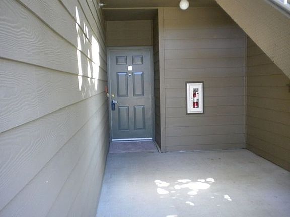 The covered entry provides privacy.
