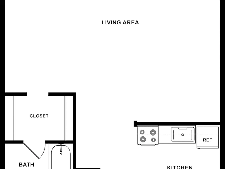 455 sq ft Studio Plus Floorplan 455 sq ft Studio Plus Floorplan
