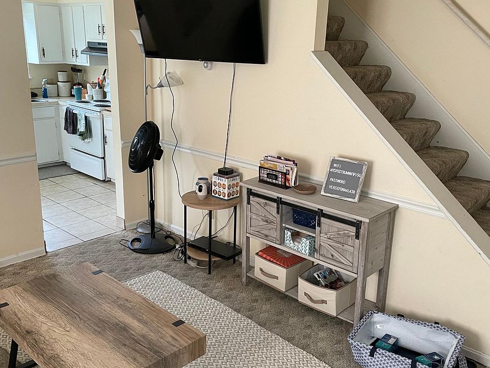 View from front door. Living area.