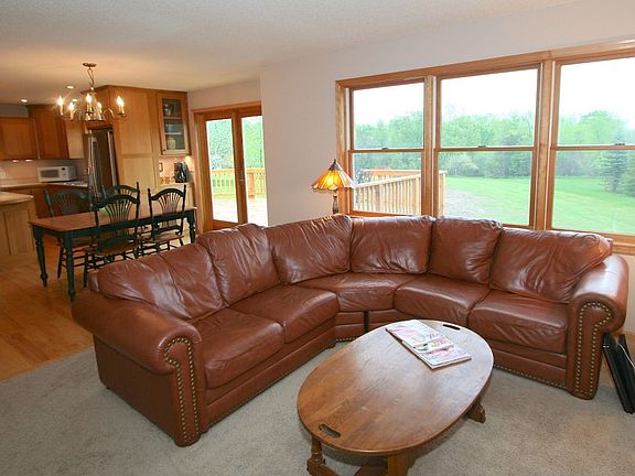 Family room overlooks acreag