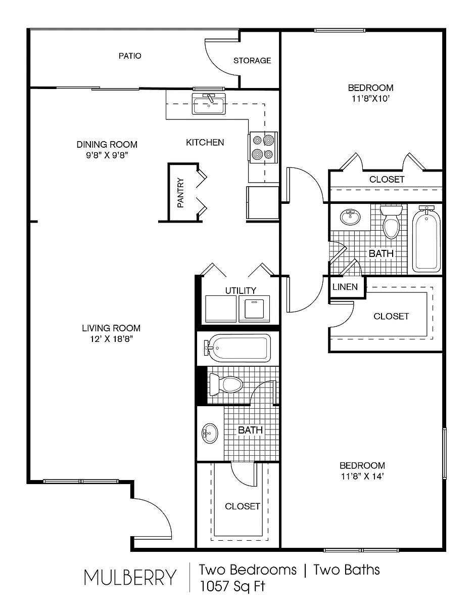Floor plan 2 bedroom 2 bathroom