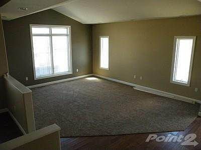 Living room with vaulted ceiling