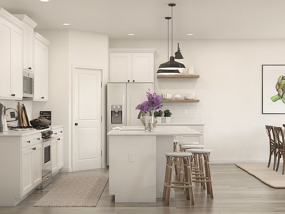 Island overlooking dining area