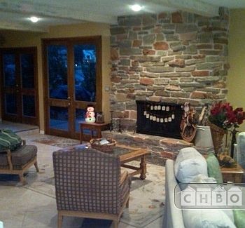 Downstairs Living Area looking out to the lake