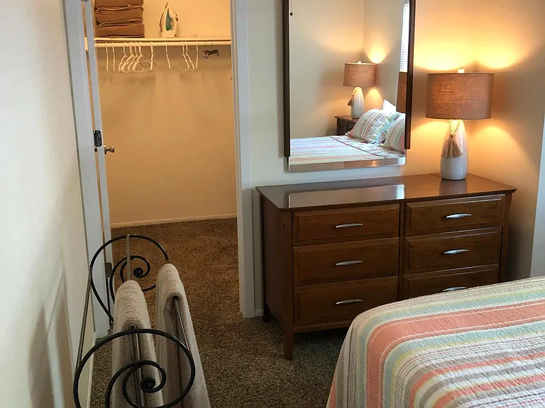 Dresser and walk-in closet to Master Bedroom.