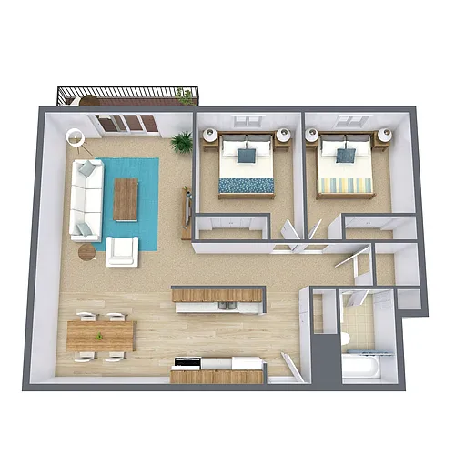 Floor plan Two Bedroom 21A