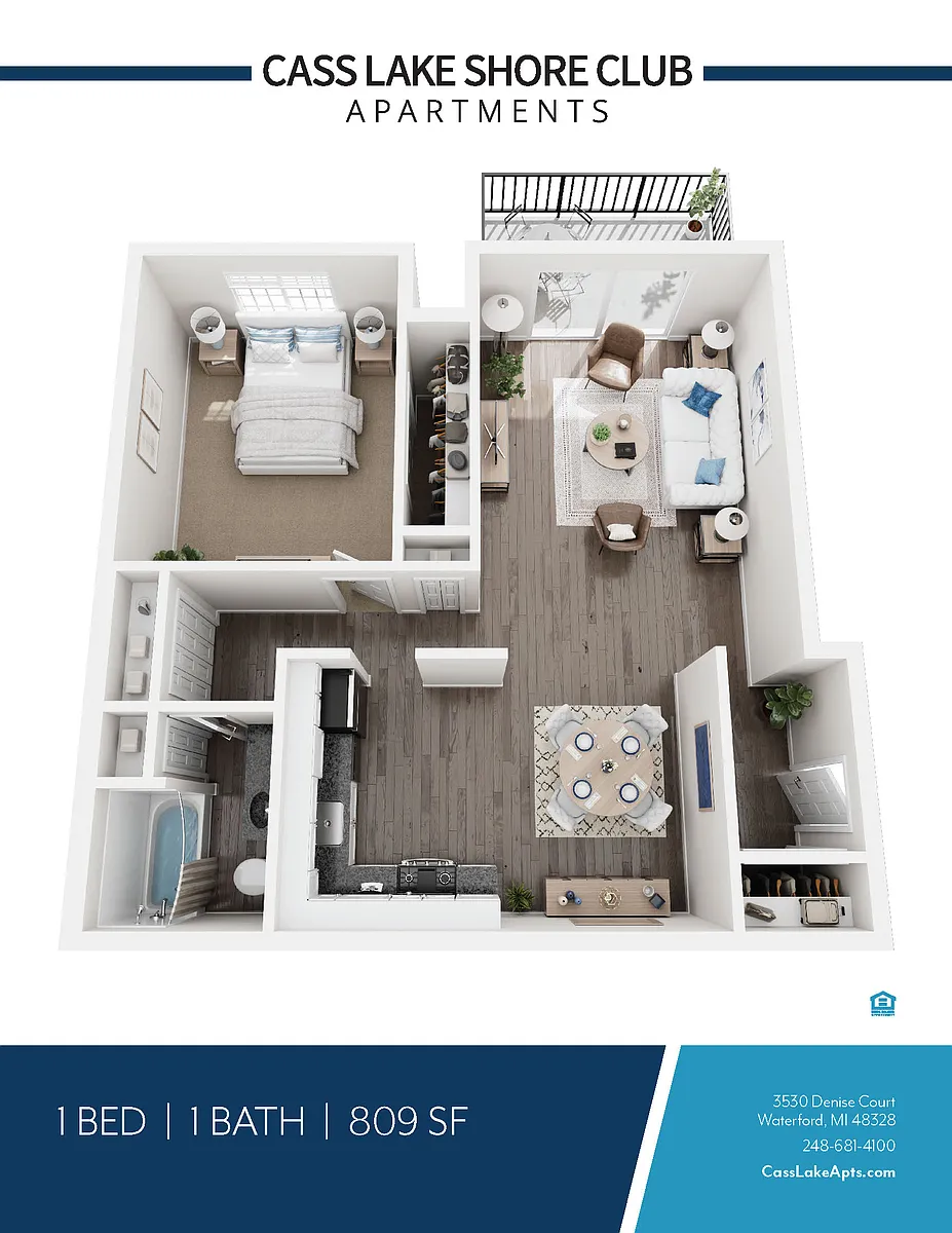 Floor plan 1 Bedroom 1 Bathroom