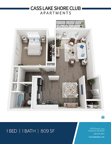 Floor plan 1 Bedroom 1 Bathroom