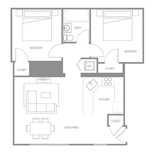 Floor plan Liberties Walk Two Bedroom A