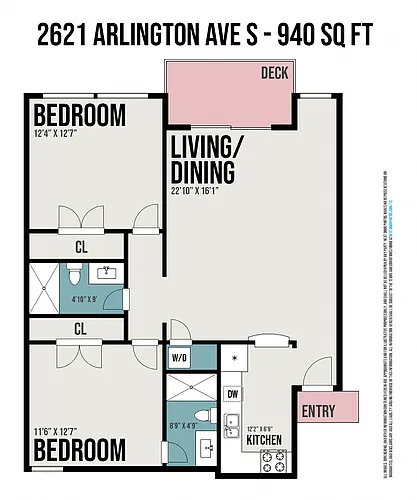 Floor plan 2 Bed 2 Bath