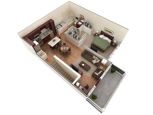 Floor plan 1 BR Designer Overlook