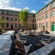 Beer garden with barbecues