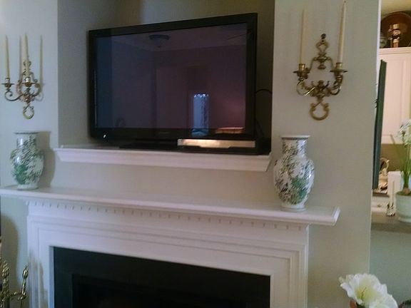 Fireplace in living area