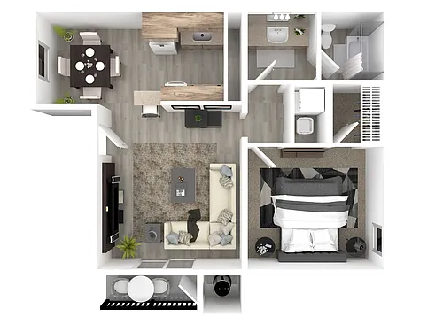 Floor plan One Bedroom One Bath