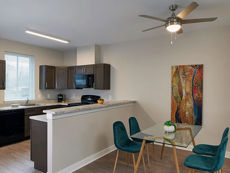 Townhouse kitchen and dining area