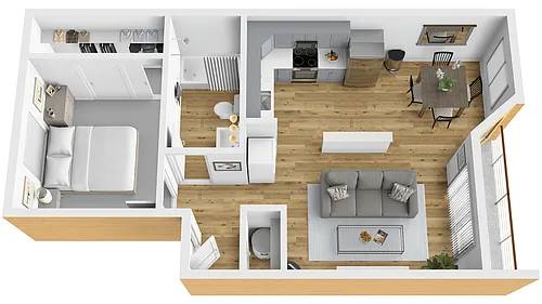 Floor plan 1x1a