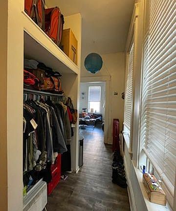 Hallway looking towards front, large closet